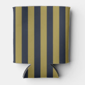 Elegante Goud & Marine Blauwe Verticale Strepen Blikjeskoeler (Voorkant)