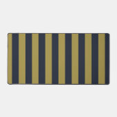 Elegante Goud & Marine Blauwe Verticale Strepen Bureaumat (Voorkant)