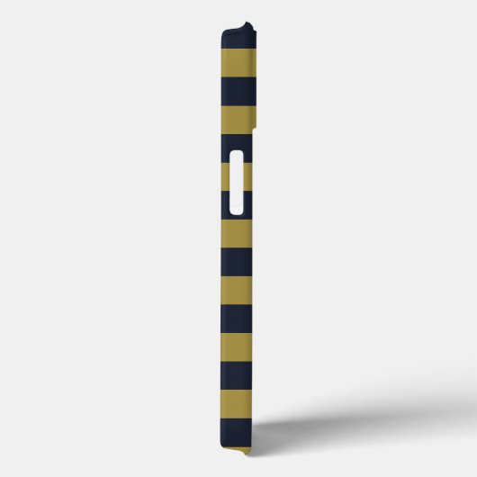 Elegante Goud & Marine Blauwe Verticale Strepen Case-Mate iPhone Case (Achterkant / Rechts)