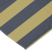 Elegante Goud & Marine Blauwe Verticale Strepen Tafelkleed (Gekanteld)