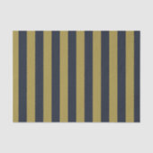 Elegante Goud & Marine Blauwe Verticale Strepen Tissuepapier (Voorkant)