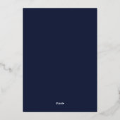 Elegante Goud & Marineblauwe Slingerlichten RSVP B Folie Uitnodiging (Achterkant)