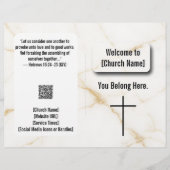 Elegante goud marmer effect kerk bulletin flyer (Voorkant)
