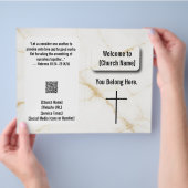 Elegante goud marmer effect kerk bulletin flyer (Hand)