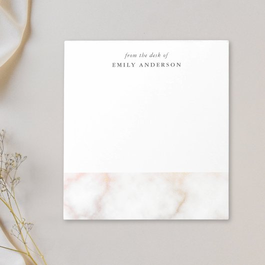 Elegante goud marmer monogram Van het bureau van Notitieblok