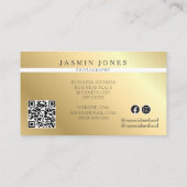Elegante goud marmer QR-code Visitekaartje (Achterkant)