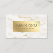 Elegante goud marmer QR-code Visitekaartje (Voorkant)