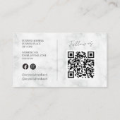 Elegante goud marmer QR-code Visitekaartje (Achterkant)