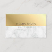 Elegante goud marmer QR-code Visitekaartje (Voorkant)