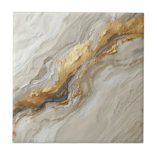 Elegante Goud Marmer Stroom – Luxe Keramische Tege Tegeltje