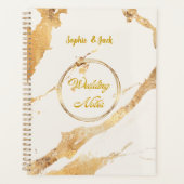 Elegante goud marmeren huwelijksnotities notitiebo planner (Voorkant)
