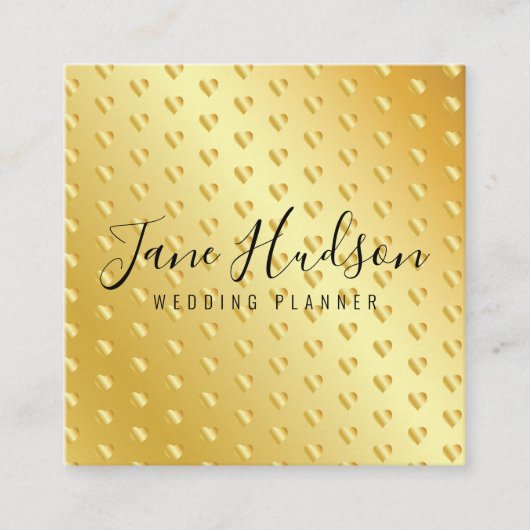 Elegante Goud Minimalistische Bewerkbare 3.5x2.5 Z Vierkante Visitekaartje (Voorkant)