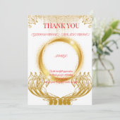 Elegante goud ontwerp bedankkaart op wit (Staand voorkant)