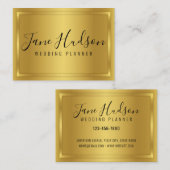 Elegante goud-op-goud minimalistische bewerkbare z visitekaartje (Voorkant / Achterkant)