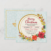 Elegante Goud & Poinsettia Kerstfeest (Voorkant / Achterkant)