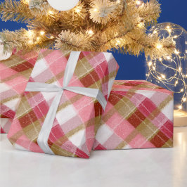 Elegante Goud Rode Rut Landelijke Cottage Cadeaupapier