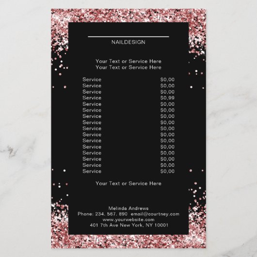 Elegante goud roze flyer aan beide zijden (Voorkant)