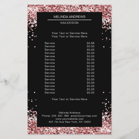 Elegante goud roze flyer aan beide zijden (Achterkant)