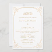 Elegante  Goud Stijlvol Script Moslim bruiloft Kaart (Voorkant)