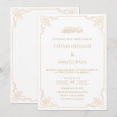 Elegante Goud Stijlvol Script Moslim bruiloft Kaart (Voorkant / Achterkant)