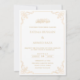 Elegante  Goud Stijlvol Script Moslim bruiloft Kaart