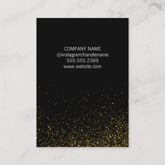 Elegante Goud Stof Zwarte Luxe Visitekaartje (Achterkant)