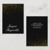 Elegante Goud Stof Zwarte Luxe Visitekaartje (Voorkant / Achterkant)