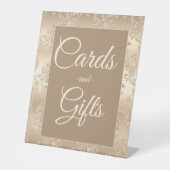 Elegante  Goud Vrijgezellenfeest Kaarten Geschenke Reclamebord Met Voetstuk (Voorkant)