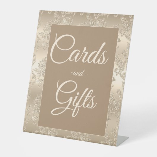 Elegante  Goud Vrijgezellenfeest Kaarten Geschenke Reclamebord Met Voetstuk (Voorkant)