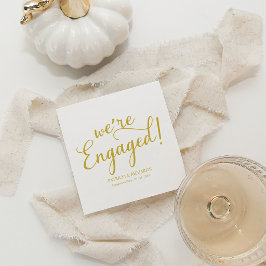 Elegante Goud We Zijn Verloofd Cocktailfeestje Servet