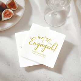 Elegante Goud We Zijn Verloofd Cocktailfeestje Servet