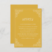 Elegante Goud Wit bruiloft Details Informatiekaartje (Voorkant / Achterkant)