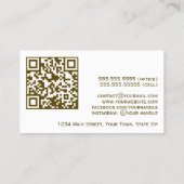 Elegante Goud & Wit Professionele QR Code Visitekaartje (Achterkant)