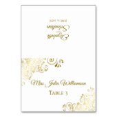Elegante Goud & Wit Trouwen DIY Vouw Plaats Kaart (Voorkant)