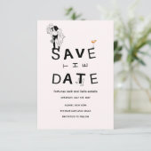 Elegante goud & witte Save the Date kaart (Staand voorkant)