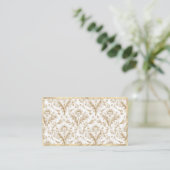 Elegante goud witte Toile Visitekaartje (Staand voorkant)