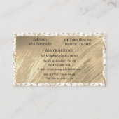 Elegante goud witte Toile Visitekaartje (Achterkant)