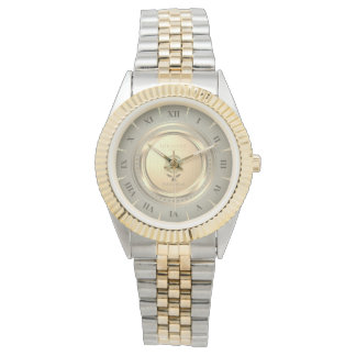 Elegante goud & zilver klassieke Romeinse cijfers Horloge