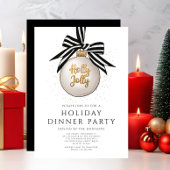 Elegante goud zwart en wit vakantie dinerfeest kaart