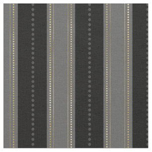 Elegante Goud Zwart Grijs Strepen Stippen Art Deco Stof