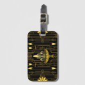 Elegante goud zwarte gatsby bagagelabel (Voorkant (verticaal))