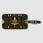 Elegante goud zwarte gatsby bagagelabel (Voorkant (horizontaal))