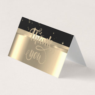 Elegante goud, zwarte glitters bedankkaart visitekaartje