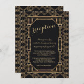 Elegante Goud Zwarte Great Gatsby Jaren 20 Ontvang Kaart (Voorkant / Achterkant)