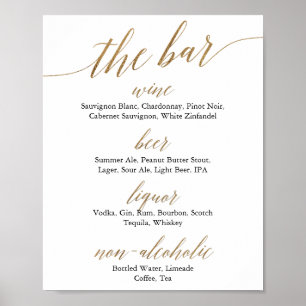 Elegante goud & zwarte kalligrafie bruiloft The Ba Poster