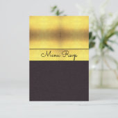 Elegante Goud & Zwarte Menu RSVP (Staand voorkant)