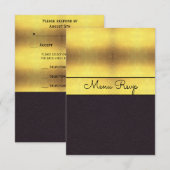 Elegante Goud & Zwarte Menu RSVP (Voorkant / Achterkant)
