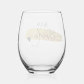 Elegante Goud & Zwarte Moderne Typografie Team Bru Wijnglas Zonder Voet (Achterkant)