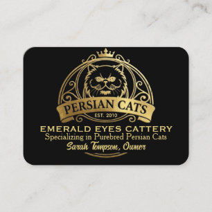 Elegante Goud & Zwarte Perzische Kattenfokkerij Vi Visitekaartje