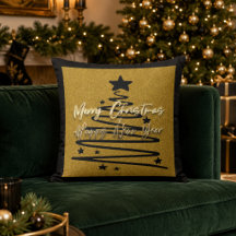 Elegante Goud Zwarte Vrolijk Kerstfeest Gelukkig N